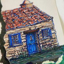 Little coastal cottage. Ilustração arquitetônica, Desenho, Ilustração com tinta, Sketchbook, e Esboçado projeto de Aina Aina - 06.09.2025
