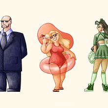 Diseño de personajes con anatomía estilizada . % magalinavarreta tarafından hazırlanan Karakter Tasarımı, Çizim, Şekil Çizimi, Geleneksel illüstras, on, Dijital İllüstras, on, Dijital Çizim, Ve Eskiz çizimi projesi - 09.08.2025