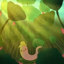 Tried Ramona Wultschner’s Tutorial – Meet Sunny the Worm 🌱✨ . % Aiswarya K tarafından hazırlanan Dijital İllüstras, Ve on projesi - 09.12.2025