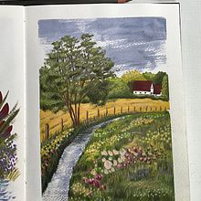 Reiseskizzen - Illustration mit Gouache. Un proyecto de Pintura gouache, Pintura y Sketchbook de Anke Weber - 18.09.2025