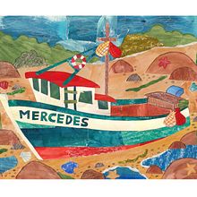 Barco en la Arena. Een project van Collage, Papercraft, Traditionele illustratie, Craft y DIY van larosaeneltintero - 21.09.2025