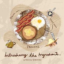 The American Breakfast. Un projet de Dessin, Illustration traditionnelle, Illustration à l'encre, Illustration numérique, Illustration naturaliste, Illustration vectorielle, Infographie, Peinture numérique , et Carnet de croquis de Madeline Rodriguez - 24.09.2025