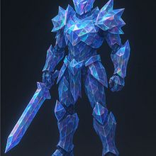 Aetherion, the Shard Knight. Artesanato, Desenho, Ilustração digital, Artes plásticas, Design, Design de personagens, 3D, Marketing, Criatividade, e Animação projeto de junssnuj03 - 24.09.2025