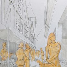 Medieval Market . % szary2311 tarafından hazırlanan Güzel sanatlar, Eskiz çizimi, Çizim, Kalem Çizimi, Şekil Çizimi, Sanatsal Çizim, Geleneksel illüstras, Ve on projesi - 09.26.2025