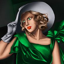 Tribute to "The Young Lady With Gloves" by Tamara de Lempicka. Projekt z dziedziny Ilustracja c, frowa, R, sunek c, frow, Malarstwo c i frowe użytkownika lynda_artist - 27.09.2025