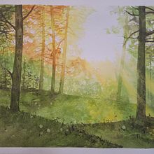 Watercolor autumn landscape Ein Projekt aus dem Bereich Malerei und Aquarellmalerei von Polina Drenovska - 29.09.2025