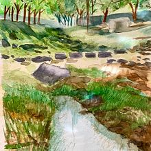Paisaje natural . Un projet de Aquarelle de dificilymas_1 - 29.09.2025