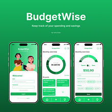 BudgetWise - Keep track of your spendings and savings. Un projet de Conception numérique, Conception mobile, Webdesign , et UX / UI de Sofia Guida - 04.10.2025