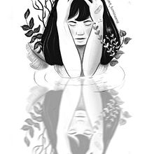 Dépression tristesse . Ilustração digital projeto de Audrey Jadevamens - 05.10.2025