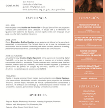 CV Diseño gráfico. Projekt z dziedziny Projektowanie graficzne użytkownika Gala Díaz - 07.10.2025