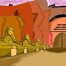 The desert gate. Een project van  Concept art, Traditionele illustratie, Digitale illustratie, Videogames, Animatie, Film, video en televisie y Videogame-ontwerp van ivi_goldman - 08.10.2025