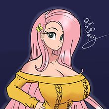 Fluttershy - Fanart por SinCosTan . Een project van Digitale illustratie, Ontwerp van personages y  Tekening van Juan Castro - 08.10.2025
