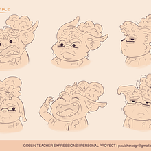 Expression sheet for my new personal proyect . Character Design, and Digital Illustration project by Paula Heras - 10.13.2025