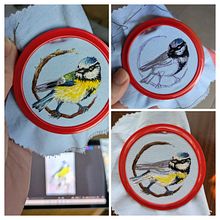 Small embroidery of a blue tit . % sa_mar tarafından hazırlanan Sanat ve El Sanatları projesi - 10.16.2025