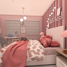 Dormitorio de Niña Adolescente . Projekt z dziedziny  Dekoracja wnętrz, Projektowanie wnętrz, Dekoracja wnętrz, Teoria barw i Projektowanie przestrzeni użytkownika Carla Giraldez - 16.10.2025