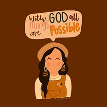 With God All Things are Possible. Caligrafia, Lettering digital e Instagram projeto de Leonela Bonilla Castillo - 21.10.2025