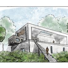 Stillview Pavillion. Un proyecto de Ilustración arquitectónica, Ilustración digital, Dibujo e Ilustración con tinta de Laura Smits - 23.10.2025