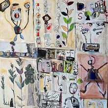 Collected Faces (mixed media painting). Een project van  Beeldende kunst y Schilderij van Lorraine Rossini Hamby - 26.10.2025