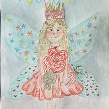 Loulou Princesse fée . Un projet de Dessin aux cra, ons de couleur, Illustration traditionnelle, Peinture, Dessin de portrait , et Aquarelle de Cussey Mélanie - 26.10.2025