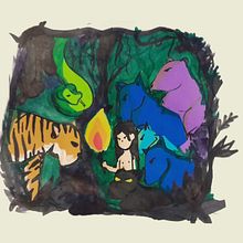 EL LIBRO DE LA SELVA. Un projet de Beaux Arts, Peinture, Illustration traditionnelle, Dessin, Aquarelle, Dessin au cra, on, Illustration jeunesse , et Narration de Ceci Delgado - 26.10.2025