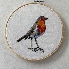 pajaro . Embroider, Traditional illustration, and Textile Design project by Diana Ochoa - 10.30.2025