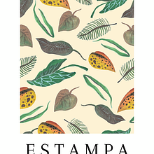 Estampa Folhas. Design, Fashion Design, and Pattern Design project by Juliana Gomes - 11.04.2025