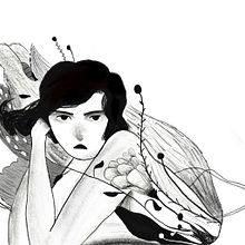 A girl with flowers . Menggambar Potret, Gambar Digital, Ilustrasi tradisional, Ilustrasi Digital, Dan Menggambar proyek oleh velislava_suich - 11.16.2025