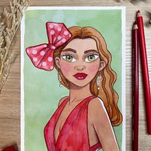 Fanart d'un personnage en rouge. Projekt z dziedziny Ilustracje dla dzieci, R, sowanie kredkami, Trad, c, jna ilustracja,  Malarstwo, Portret i Malowanie akwarelą użytkownika Corine - 18.11.2025