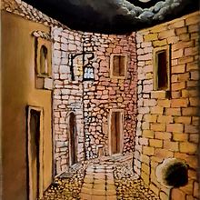 Borgo di Notte. Un projet de Peinture à l'huile, Beaux Arts , et Créativité de Franck Andres - 22.11.2025