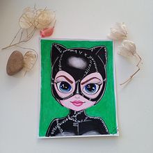 Catwoman  . % Setsuko Fukuari tarafından hazırlanan Çocuk İllüstras, onu, Renkli Kalem Çizimi, Geleneksel illüstras, on, Tablo, Portre Çizimi, Sulubo, Ve a Resim projesi - 11.25.2025