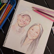 Colored Pencil Drawing of a Young Couple . Desen în creion colorat, Desen, Desen de portret și Caiet de schițe de Stephanie Peaden - 11.25.2025