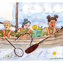 Gemeinsam das Meer retten. Character Design, Drawing, Traditional illustration, Ink Illustration, Manga, and Watercolor Painting project by Christian Gutknecht - 11.25.2025