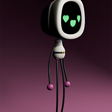 Pink Blue Robot. Design de personagens, Design de produtos, Motion Graphics, e Modelagem 3D projeto de ljf_ - 03.12.2025