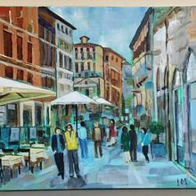 Scene from a city street. Un proyecto de Pintura de Ismini Mylona - 04.12.2025