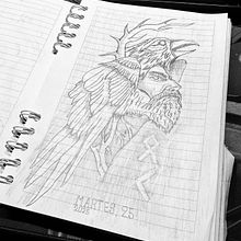 Dibujo Tattoo Odin. . Traditional illustration, and Tattoo Design project by Eduardo Baca Suárez - 12.08.2025