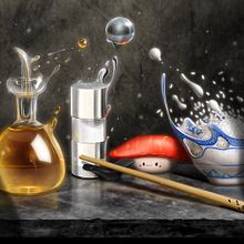 Bodegón surrealista hiperrealista. Drawing, Realistic Drawing, Digital Illustration, and Digital Painting project by Paula Jiménez de Molina Cañadas - 12.11.2025