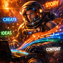 De Editor Genérico a Narrador Visual: Cómo la IA redefinió mi valor en el mercado High-Ticket.. AI Content Creation, Artificial Intelligence, Br, Strateg, Br, ing, Identit, ChatGPT, Communication, Content Marketing, Design, Digital Marketing, Graphic Design, Growth Marketing, Naming, Social Media, Text, Stor, and telling with AI project by Reiner Sánchez - 12.22.2025