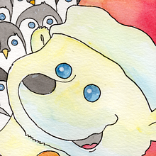 The Polar Bear Holiday at the South Pole- Sketch to Final. Ilustração tradicional projeto de Juan Manuel Sánchez Franco - 24.12.2025