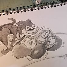 Cartoon by FJRall. Drawing, Character Design, and Traditional illustration project by Felicia Rall - 12.24.2025