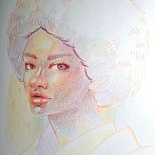 Color pencil portrait. Un proyecto de Dibujo con lápices de colores, Dibujo, Dibujo de Retrato y Sketchbook de Bella - 02.01.2026