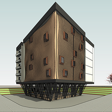 PROYECTO FINAL CURSO EDIFICIO PARAMÉTRICO. 3D, Arquitetura, Arquitetura digital, Arquitetura de interiores, Modelagem 3D, e Visualização arquitetônica projeto de Jorge Matute - 05.01.2026