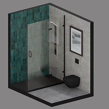 ISOMETRICO DE BAÑO. Arquitetura, Arquitetura digital, Arquitetura de interiores, e Visualização arquitetônica projeto de mvelazquezmitre - 06.01.2026