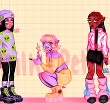 Glitterfangz . Desain Karakter, Gambar Digital, Ilustrasi Digital & Ilustrasi tradisional proyek oleh Yasmine Andral Colon - 01.08.2026