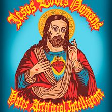 Jesús Ama a Los Humanos y Odia La Inteligencia Artificial.. Digital Illustration project by woodcutter Manero - 01.09.2026