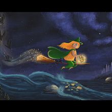The green witch. Un projet de Illustration jeunesse, Illustration numérique, Peinture numérique , et Album illustré de nkatalin023 - 10.01.2026