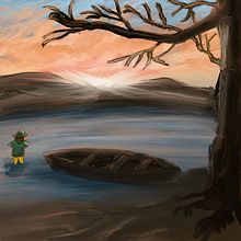 Big Boat, Little Fisherman. Un projet de Illustration numérique de Sarah Reeves - 11.01.2026