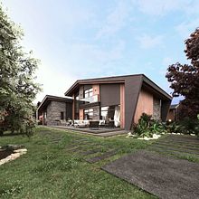 Modern Stone & Wood Villa | Architectural Visualization. 3D Modeling, Design, and Architecture project by Render Atölyesi - 01.12.2026