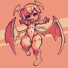 Darkstalkers 3 Lilith. Pixel Art projeto de Salvatore Saraceno - 20.01.2026