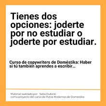 Trabajo final del curso de copynosequé para copynosecuántos, no recuedo cómo se decía. Projekt z dziedziny  Reklama, Komunikacja, Cop, writing, Stor i telling użytkownika Seba Dubicki - 20.01.2026