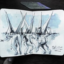 architettura e angeli di risalita. Drawing, Painting, Watercolor Painting, Sketchbook, Architecture, Artistic Drawing, Architectural Illustration, and Gouache Painting project by Claudio Patanè - 01.24.2026